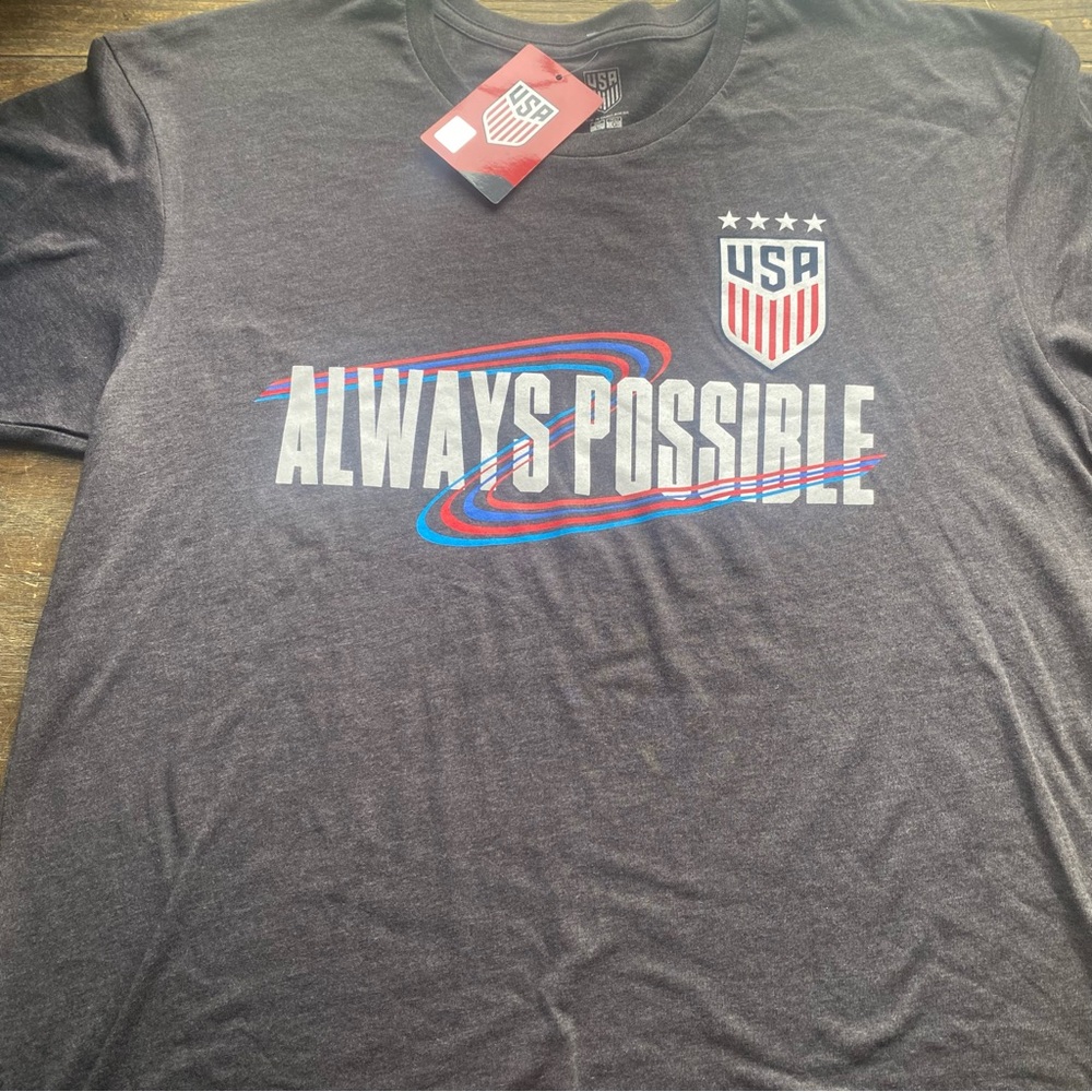 Active USA Gray Short Sleeve Tee with Always Possible Graphic
